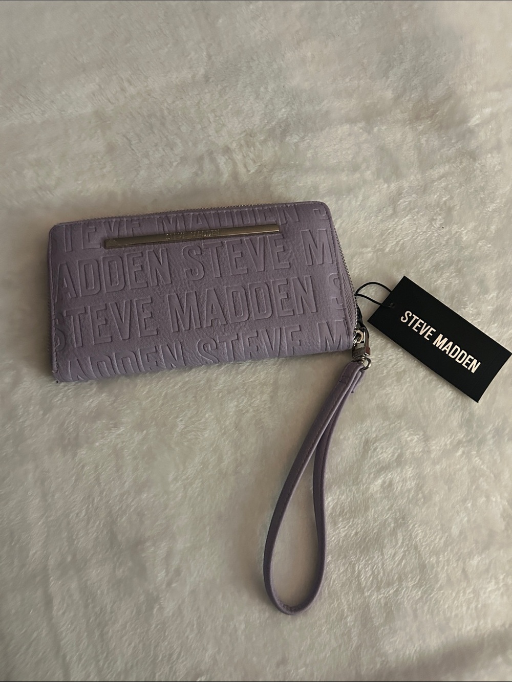 Steve Madden Lavender Embossed Wristlet Clutch